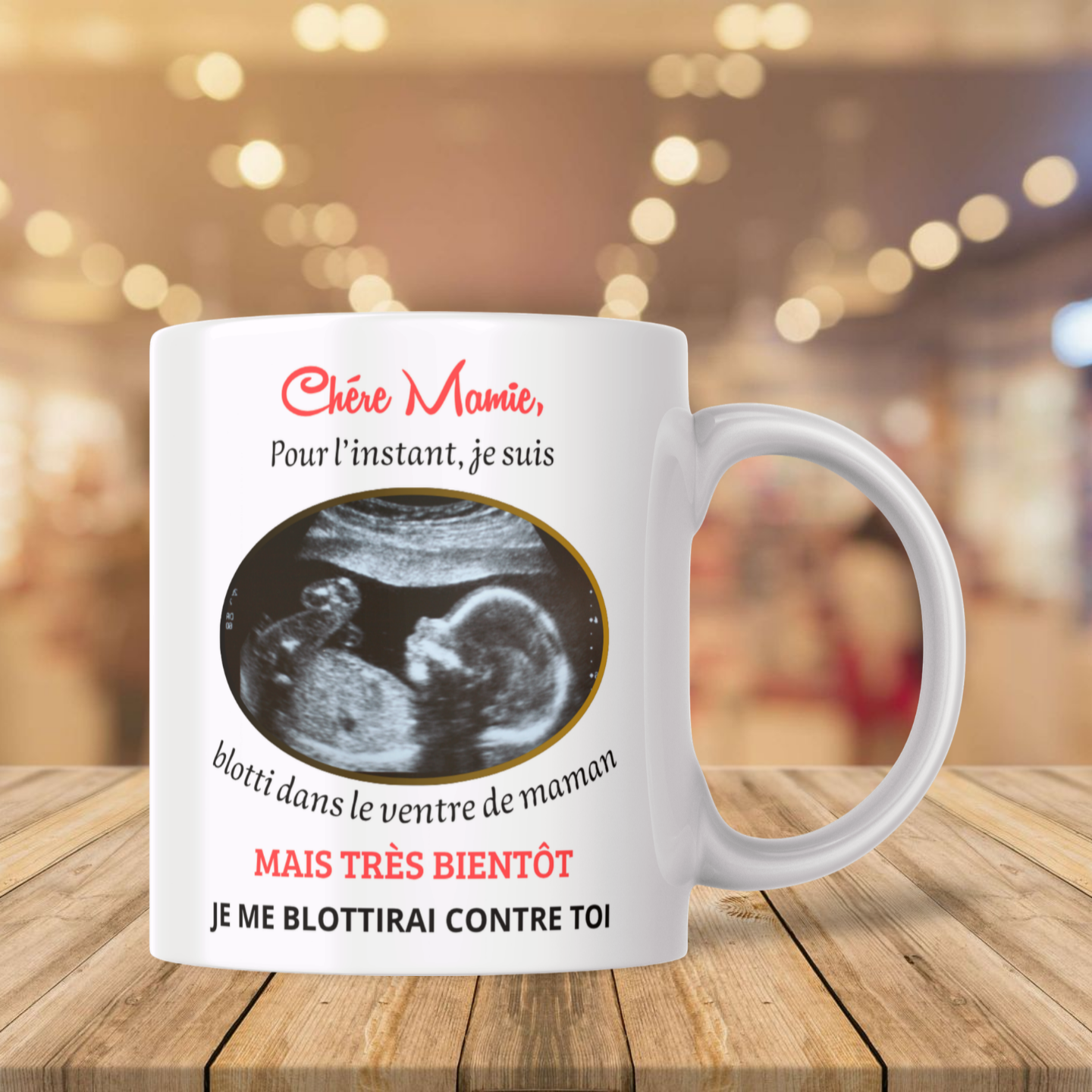 Mug Annonce Grossesse Personnalisable – Échographie Cadeau Surprise (A&C My Créa)
