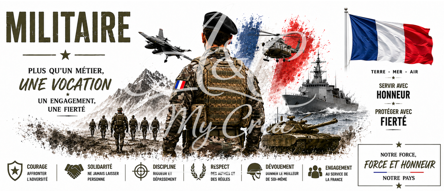 Mug « Militaire – Plus Qu’un Métier, Une Vocation » – Armée Française (A&C My Créa)