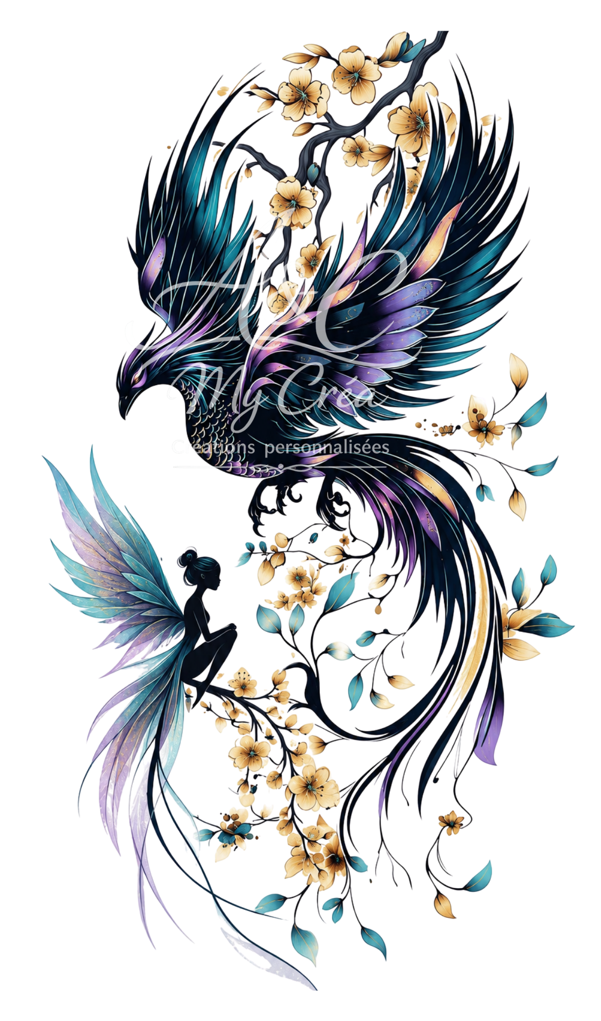 Aluminium-Lesezeichen „Kolibri und Blumen“