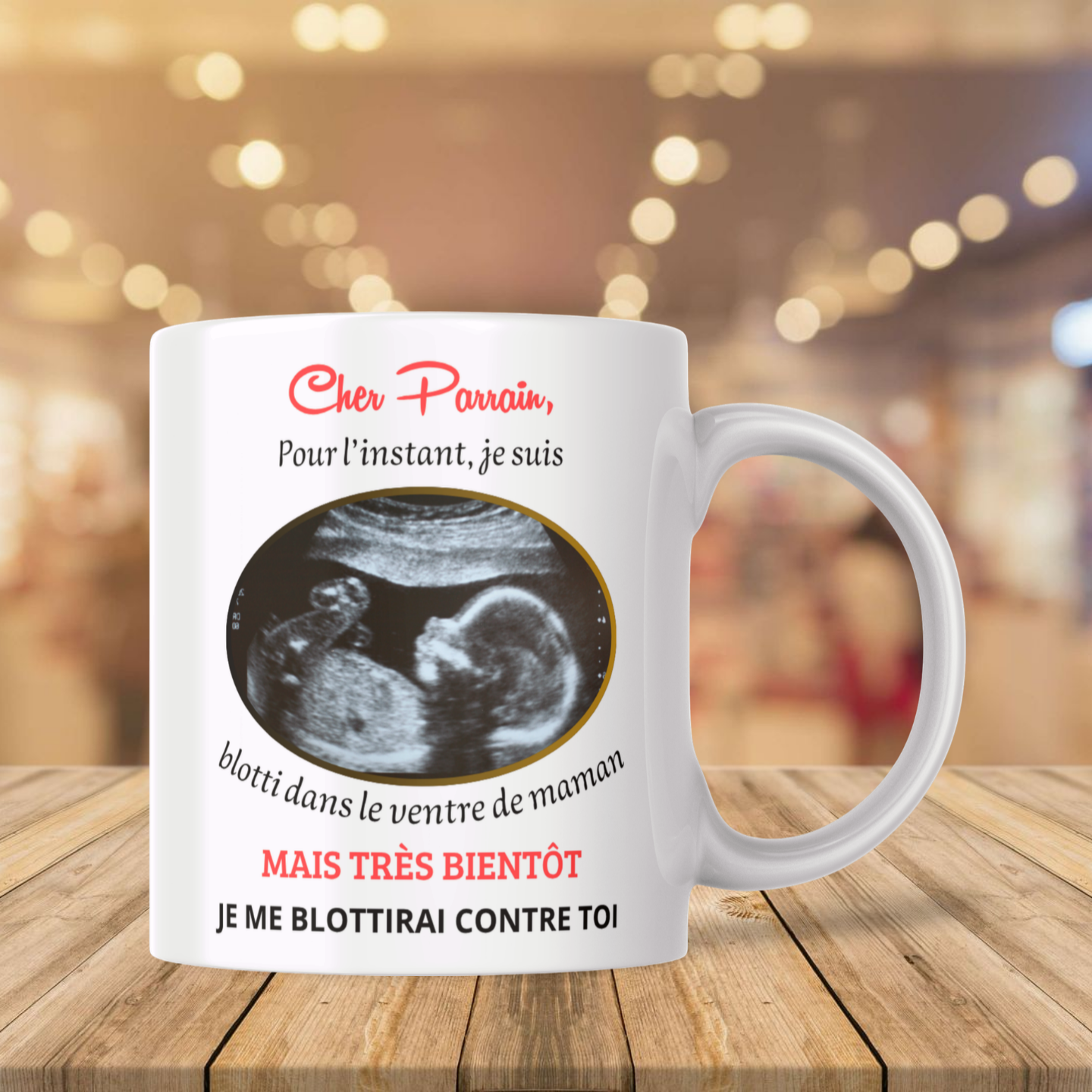 Mug Annonce Grossesse Personnalisable – Échographie Cadeau Surprise (A&C My Créa)