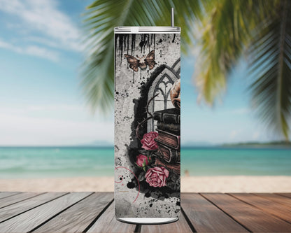 Tumbler Gothique Lecture Crâne Contes de Fées - Gourde Isotherme 590 ml (A&C My Créa)