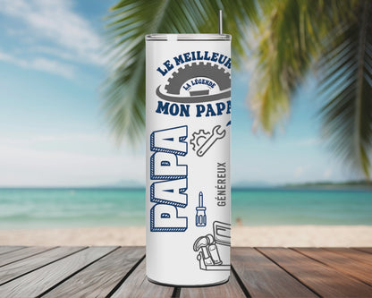 Tumbler « Le Meilleur Papa » – Le Cadeau Idéal pour un Papa Exceptionnel (A&C My Créa)