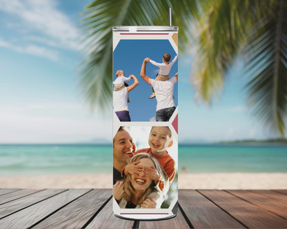 Tumbler Personnalisé Maman avec Photos – Gourde Isotherme 590 ml Mosaïque Fête des Mères (A&C My Créa)