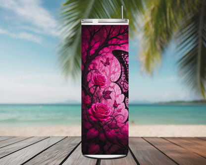 Tumbler Dark Romance Papillon & Roses (A&C My Créa)
