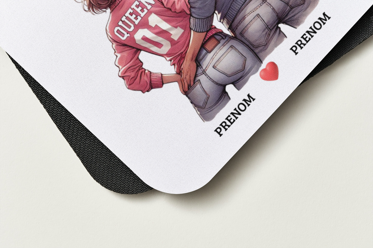 🎨 Tapis de souris – Couple « King & Queen » – Personnalisé avec vos Prénoms